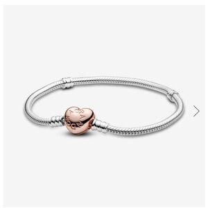 Pandora Moments Heart Clasp Snake Chain Bracelet size 6.7